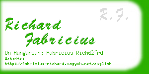 richard fabricius business card